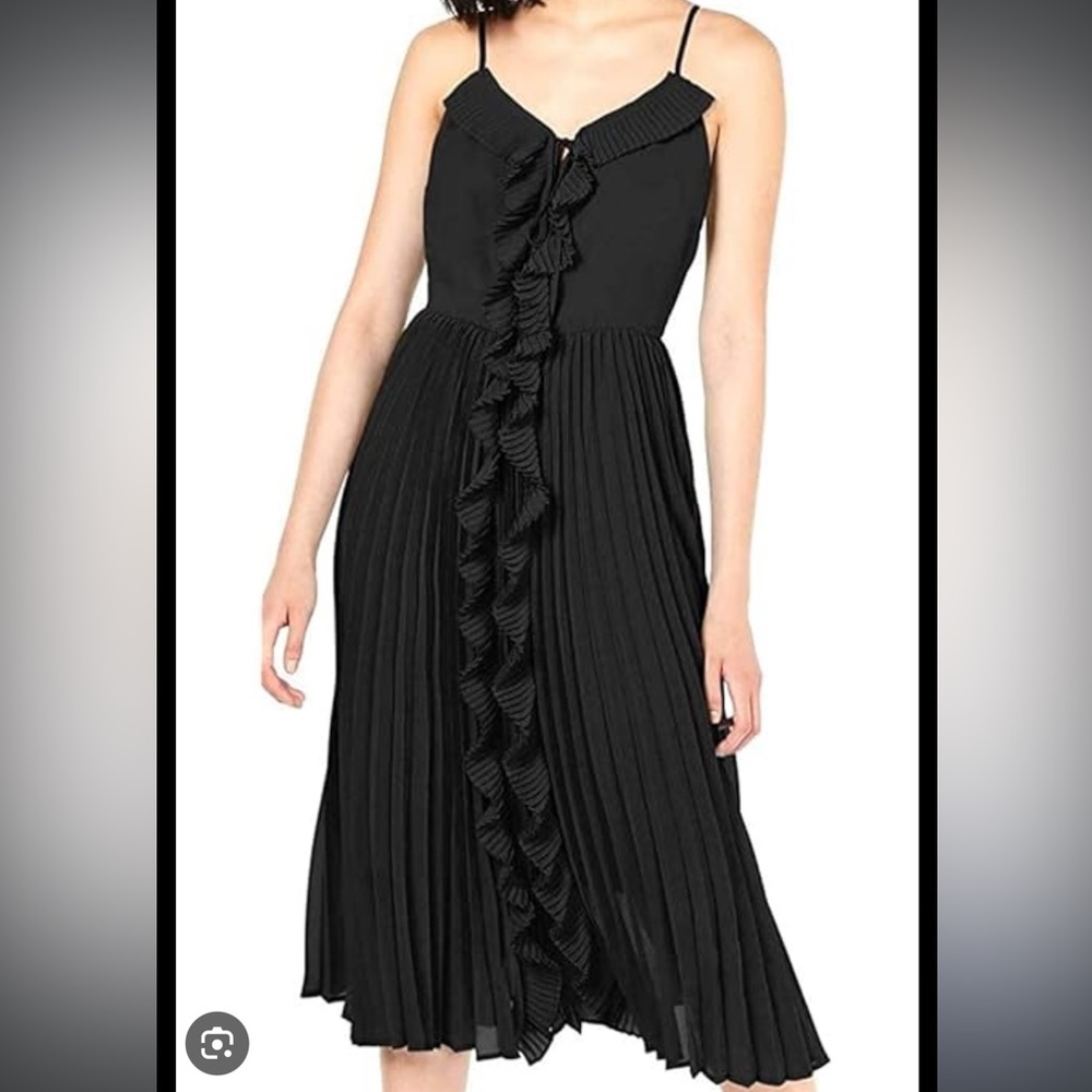 Bar III Black Ruffle Midi Dress